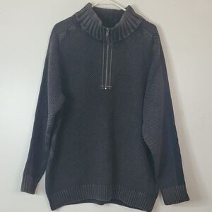Carbon2Cobalt Heavyweight Sweater Size XL Chunky Mens Quarter Zip Preppy Cotton